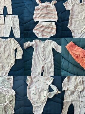 HUGE LOT / BUNDLE of 27 newborn - 6 months baby girl clothing pieces! EUC!!!!